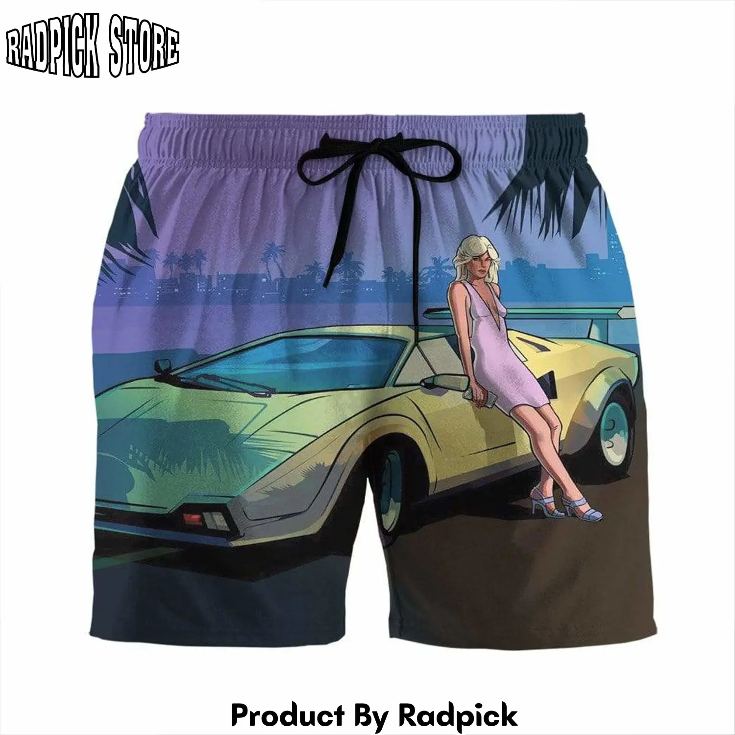 Radpick 3d gta vice city stories custom beach shorts swim trunks sgf rp631470